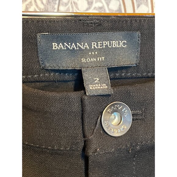 Banana Republic Womens Sloan Fit Black Pants Size 2 - Picture 8 of 11